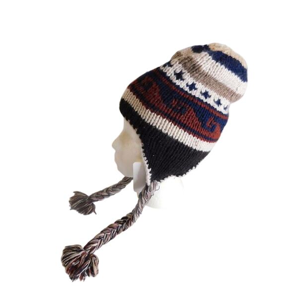 Autumn Cashmere French Roast Braid Tie Front Cap Hat READ - Picture 1 of 7
